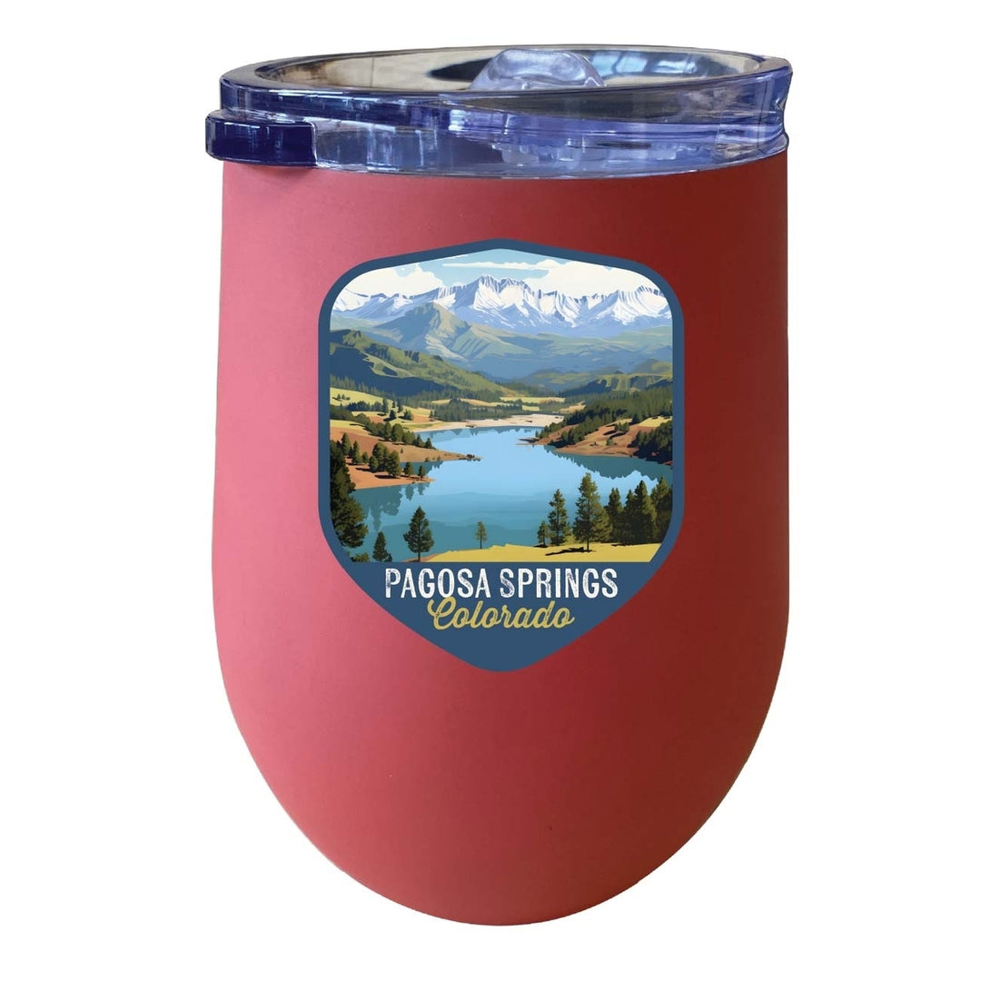 Pagosa Springs Colorado Design B Souvenir 12 oz Insulated Wine Stainless Steel Tumbler Image 5