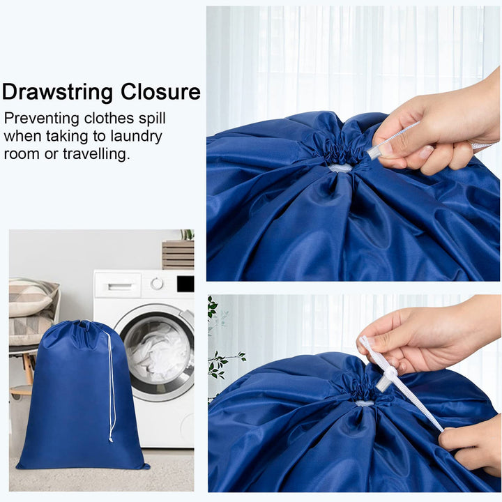 Nylon Laundry Bag Set 2-Piece Large Capacity Durable Drawstring Top 22x29 Inches Image 11