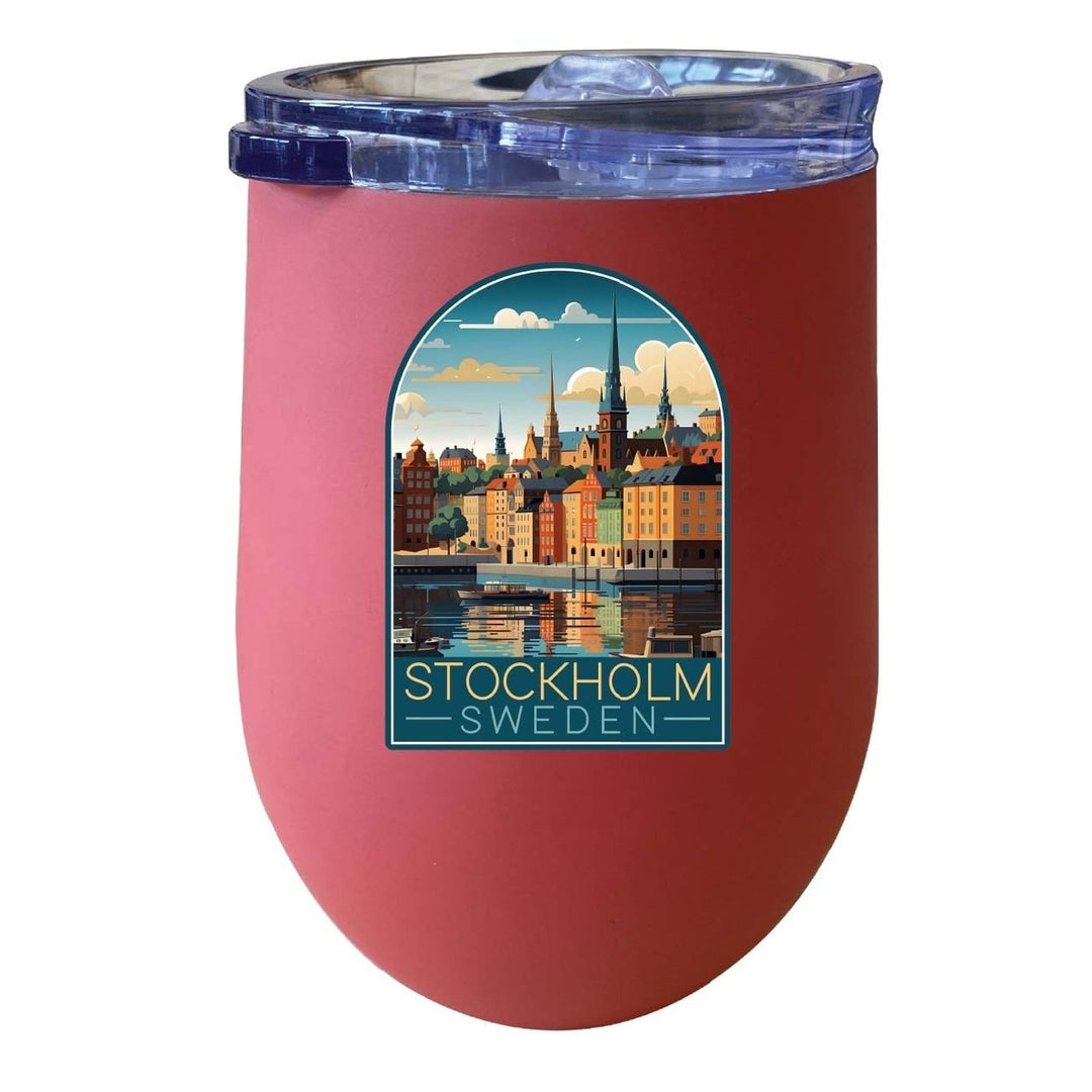 Stockholm Sweden Design A Souvenir 12 oz Insulated Wine Stainless Steel Tumbler Image 1