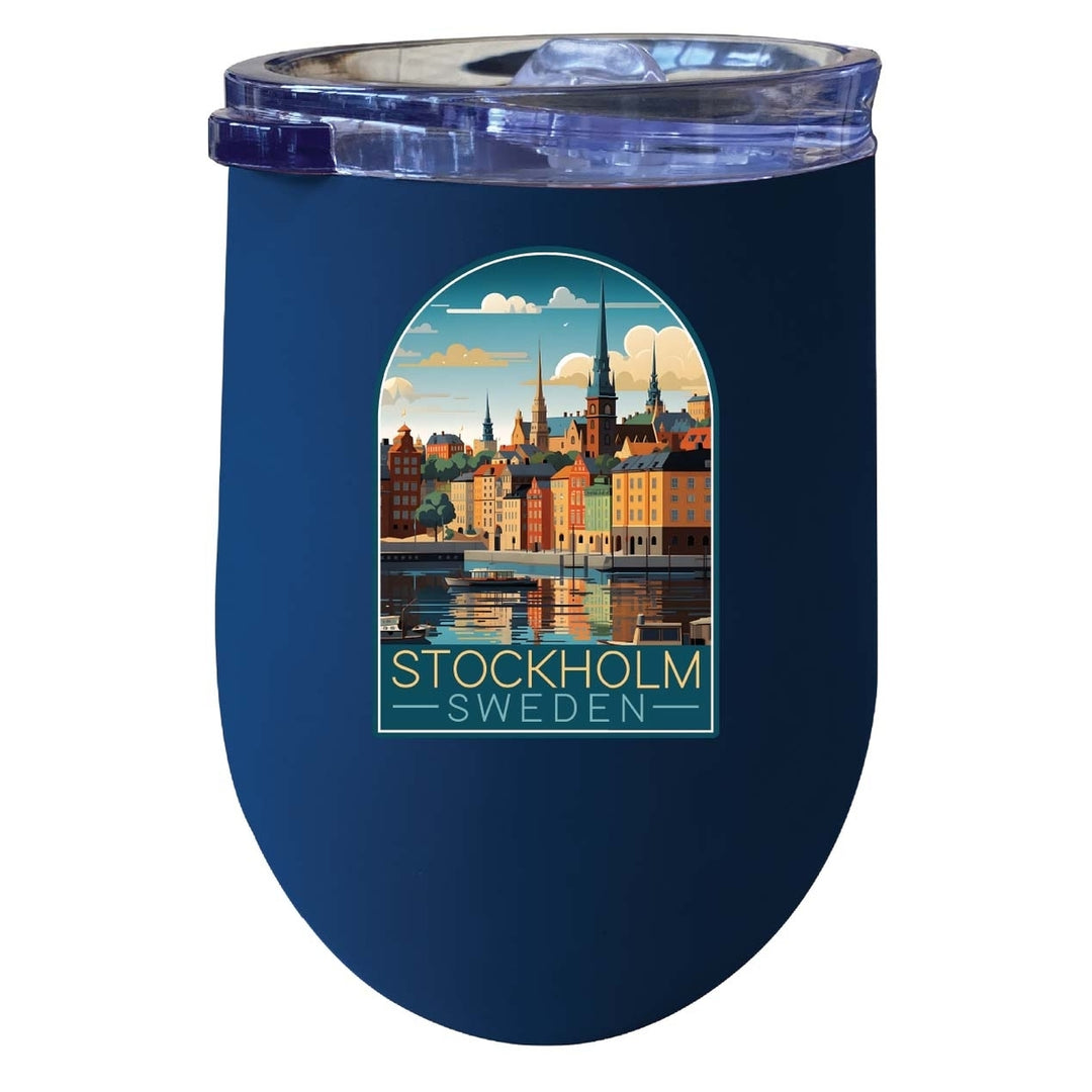 Stockholm Sweden Design A Souvenir 12 oz Insulated Wine Stainless Steel Tumbler Image 4