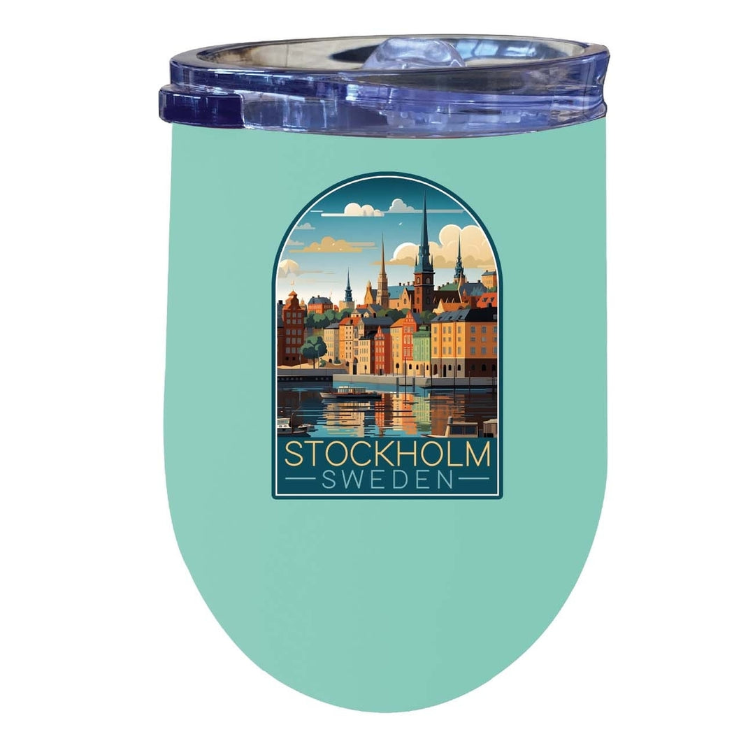 Stockholm Sweden Design A Souvenir 12 oz Insulated Wine Stainless Steel Tumbler Image 5