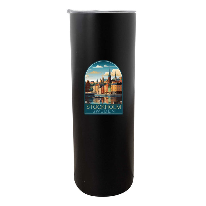 Stockholm Sweden Design A Souvenir 20 oz Insulated Stainless Steel Skinny Tumbler Image 1