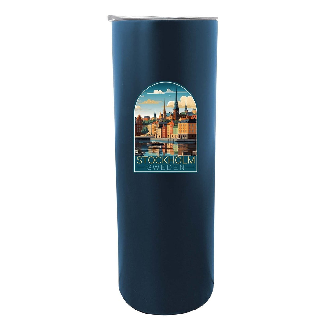 Stockholm Sweden Design A Souvenir 20 oz Insulated Stainless Steel Skinny Tumbler Image 5