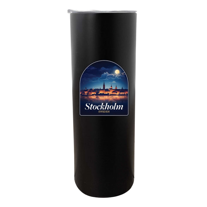 Stockholm Sweden Design B Souvenir 20 oz Insulated Stainless Steel Skinny Tumbler Image 1