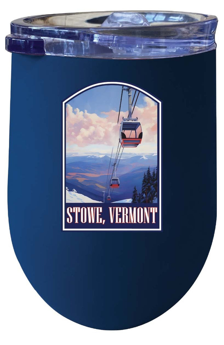 Stowe Mountain Vermont Design B Souvenir 12 oz Insulated Wine Stainless Steel Tumbler Image 5