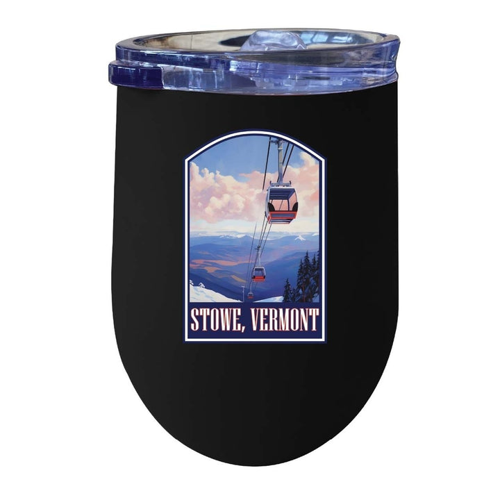 Stowe Mountain Vermont Design B Souvenir 12 oz Insulated Wine Stainless Steel Tumbler Image 6