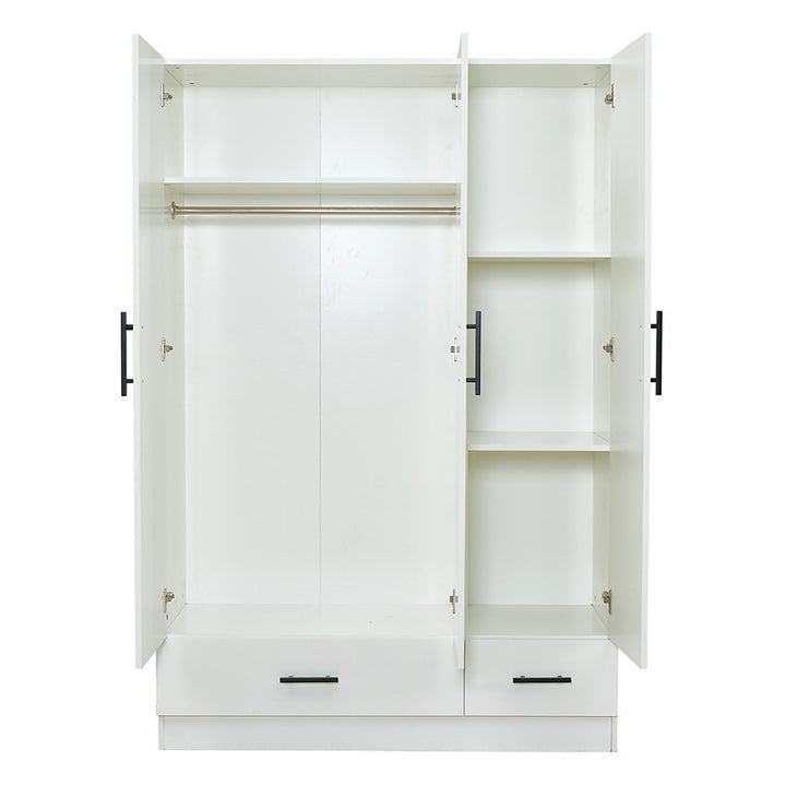 Livelylodge Wardrobe Cabinet 3 Doors White Armoire Closet with Drawers 71" High Image 4