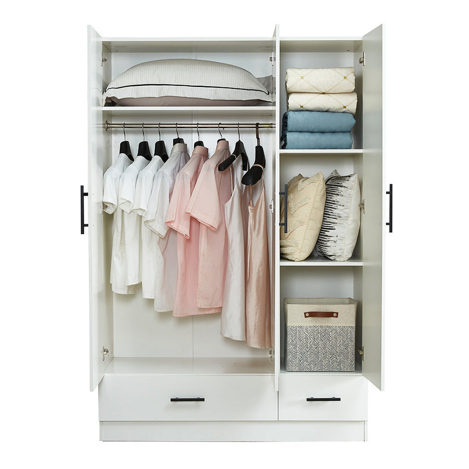 Livelylodge Wardrobe Cabinet 3 Doors White Armoire Closet with Drawers 71" High Image 5