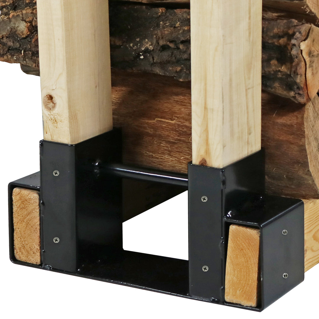 Sunnydaze Lightweight Steel Adjustable Log Storage Brackets - Set of 3 Image 6