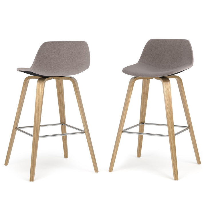 Randolph Counter Height Stool Set of 2 Oak Bentwood Retro Modern Design Image 3