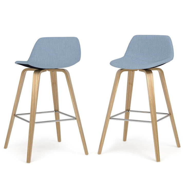 Randolph Counter Height Stool Set of 2 Oak Bentwood Retro Modern Design Image 4