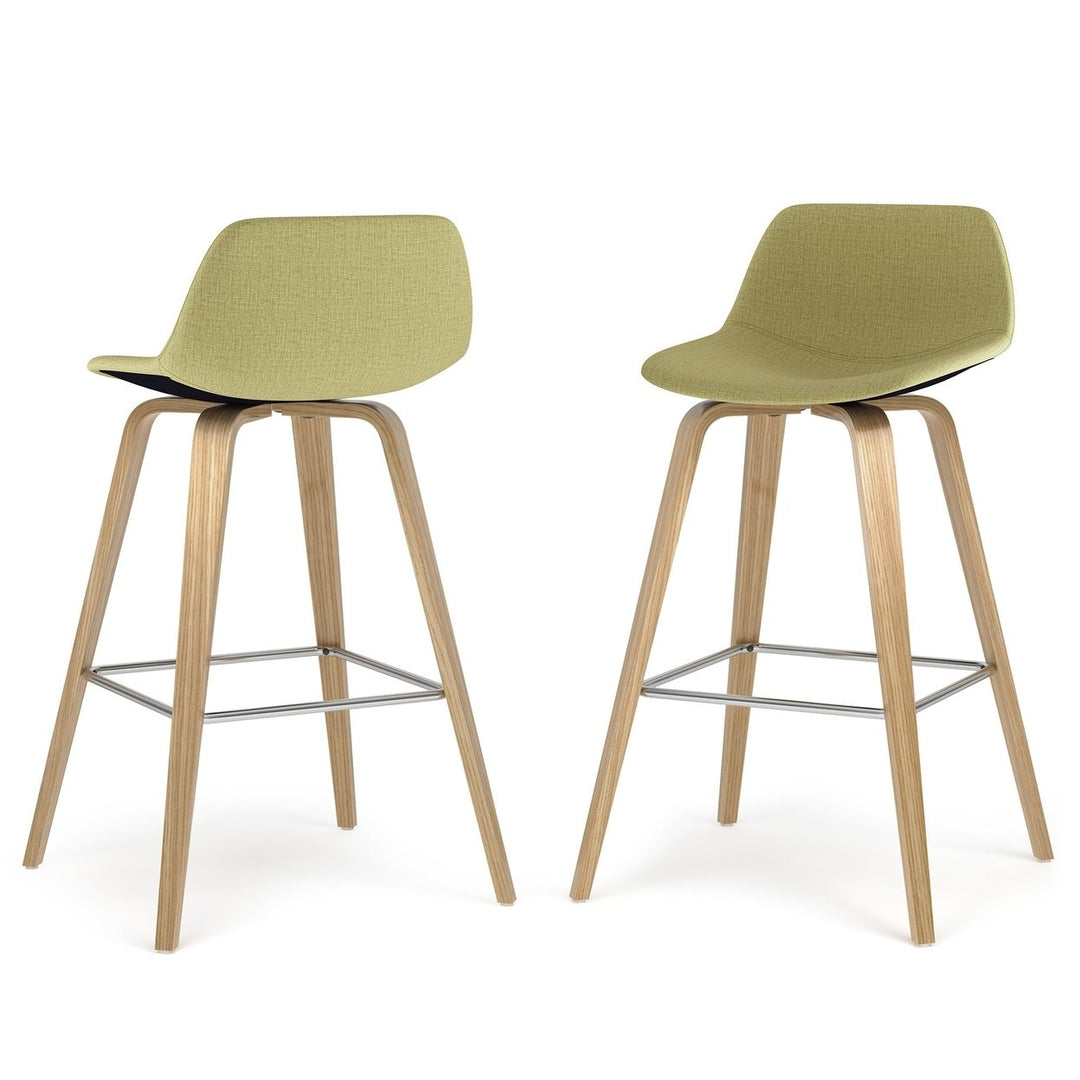 Randolph Counter Height Stool Set of 2 Oak Bentwood Retro Modern Design Image 1