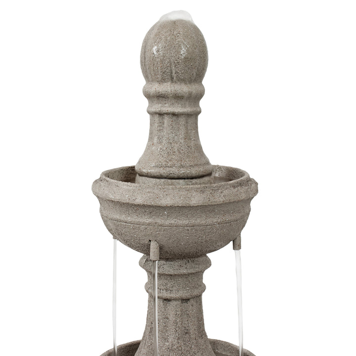 Sunnydaze Cyprus 3-Tier Polyresin Outdoor Fountain - Gray Image 11