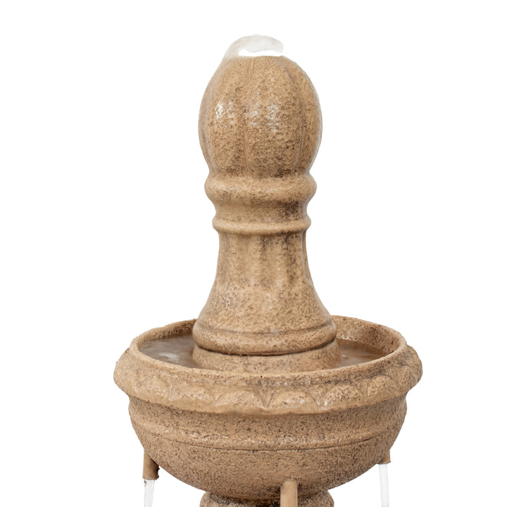 Sunnydaze Cyprus 3-Tier Polyresin Outdoor Fountain - Eggshell Image 10