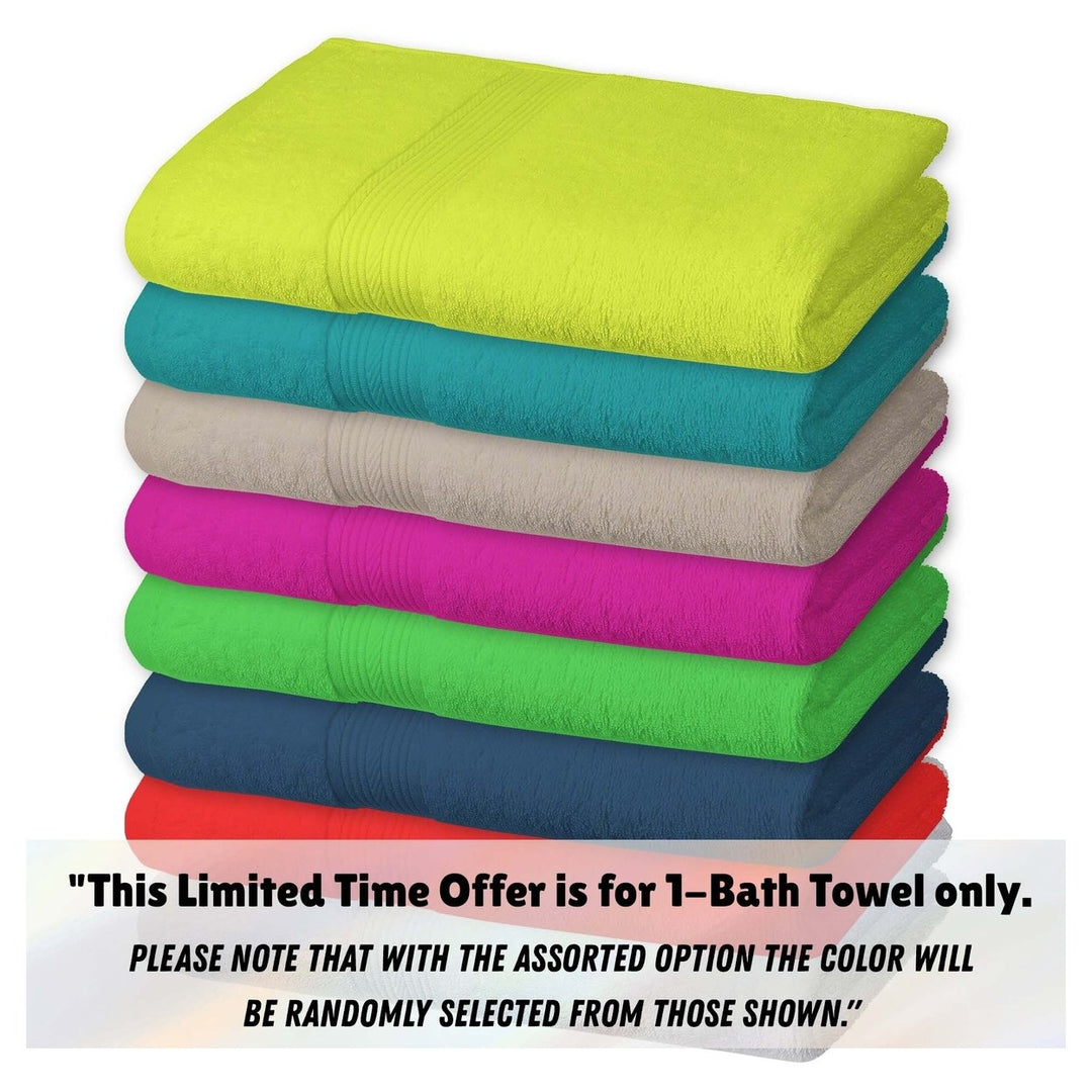 100% Cotton Bath Towel 54x27 Highly Absorbent Soft Durable Multiple Colors Available Image 8