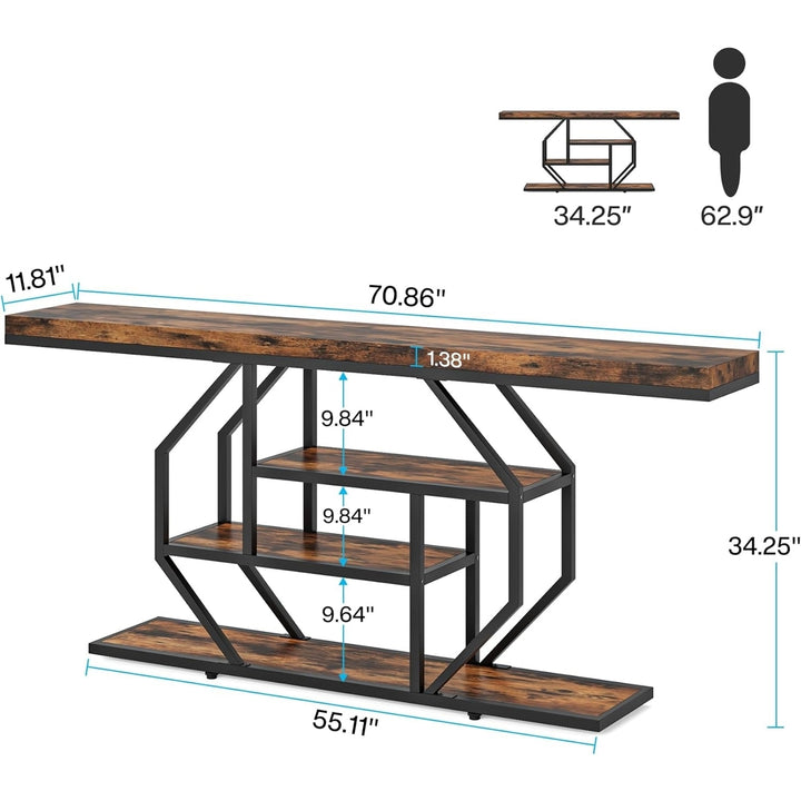 Tribesigns 70.9 Inch Console Table Extra Long Sofa Table with Storage for Living Room Image 6