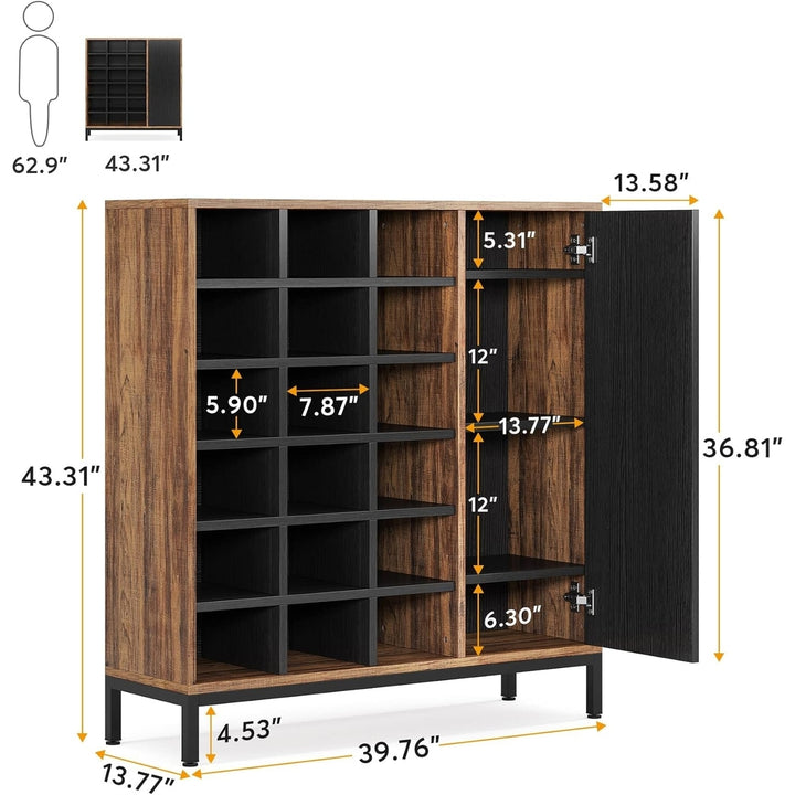 Tribesigns 6-Tier Shoe Rack with Doors 23 Cubbies Adjustable Shelves Large Capacity Image 6