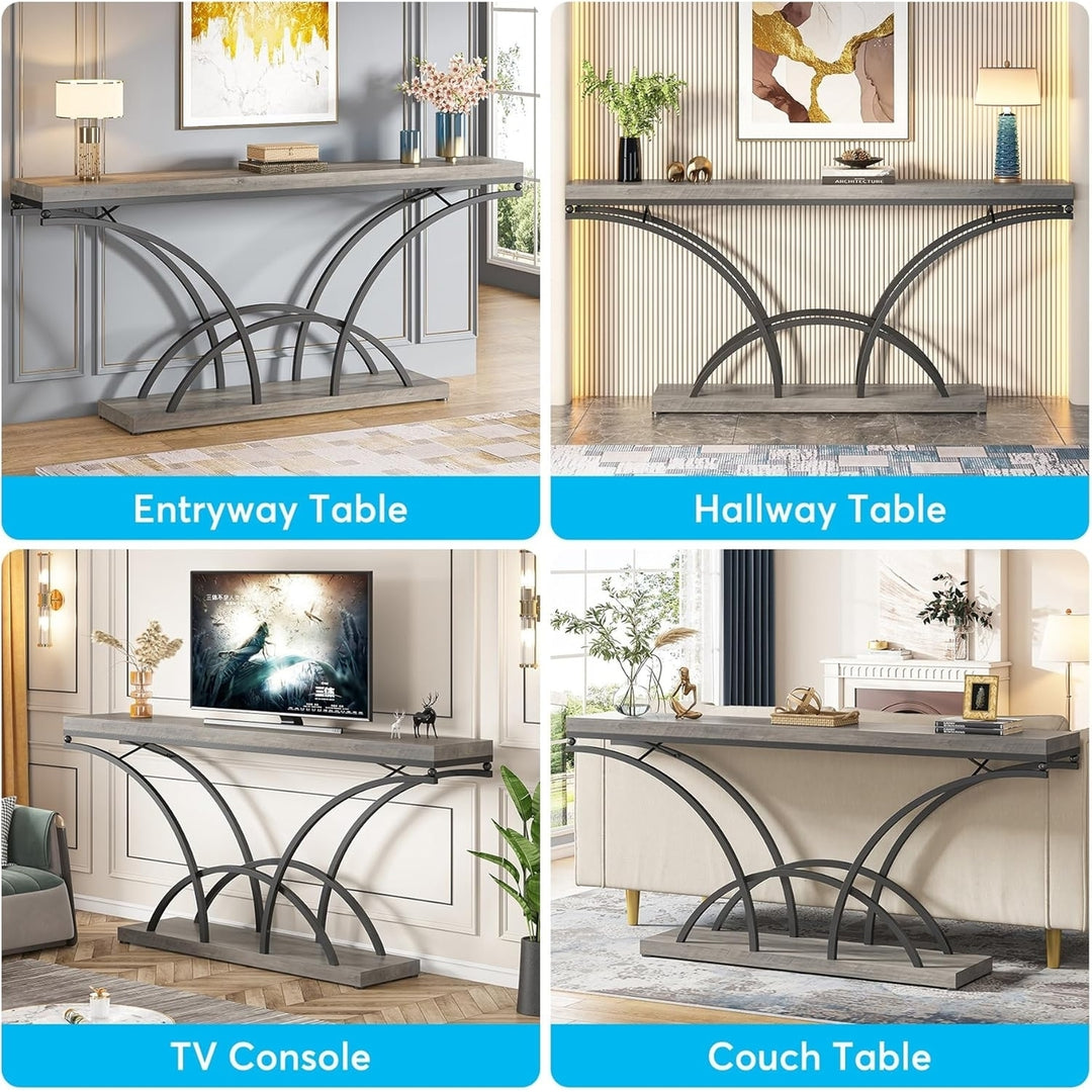 Tribesigns 70.9 Inch Narrow Console Table Metal Frame Living Room Decor Image 4