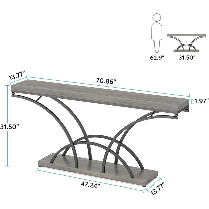 Tribesigns 70.9 Inch Narrow Console Table Metal Frame Living Room Decor Image 6