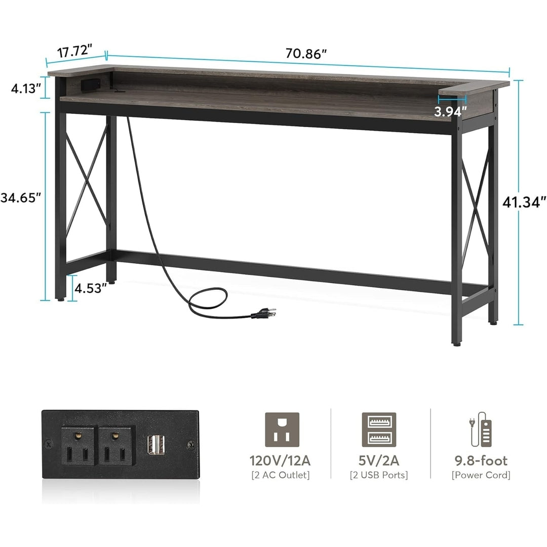 Tribesigns 70.9 Inch Sofa Table Console with USB Ports Industrial Design Image 6