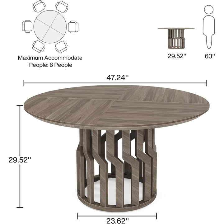 Tribesigns 41In Round Dining Table Modern Wood Kitchen Table for 4-6 People Image 6