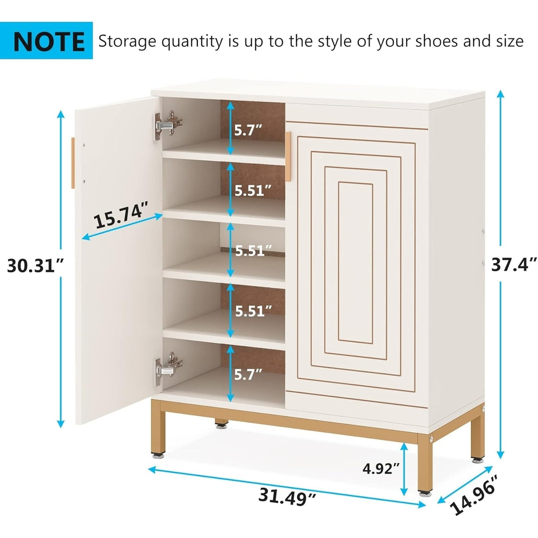 Tribesigns 20 Pair Shoe Storage Cabinet Modern Freestanding White 5-Tier Organizer Image 6