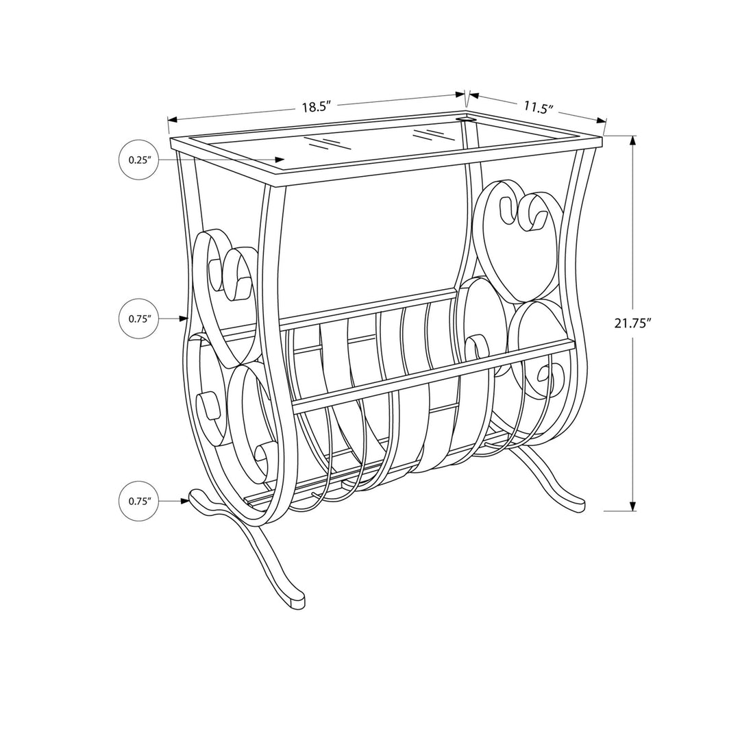 19" Clear And White Glass Trestle Console Table With Storage Image 3