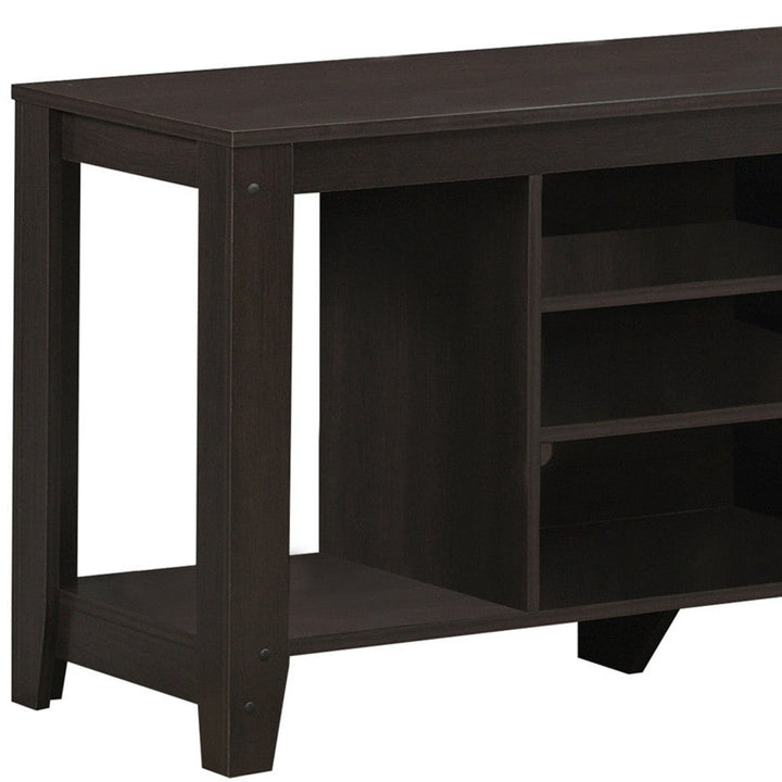 17" Deep Taupe Open Shelving TV Stand Image 4