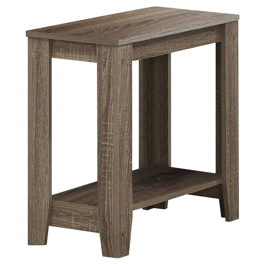 22" Deep Taupe End Table With Shelf Image 1