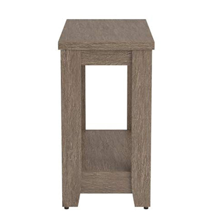 22" Deep Taupe End Table With Shelf Image 2