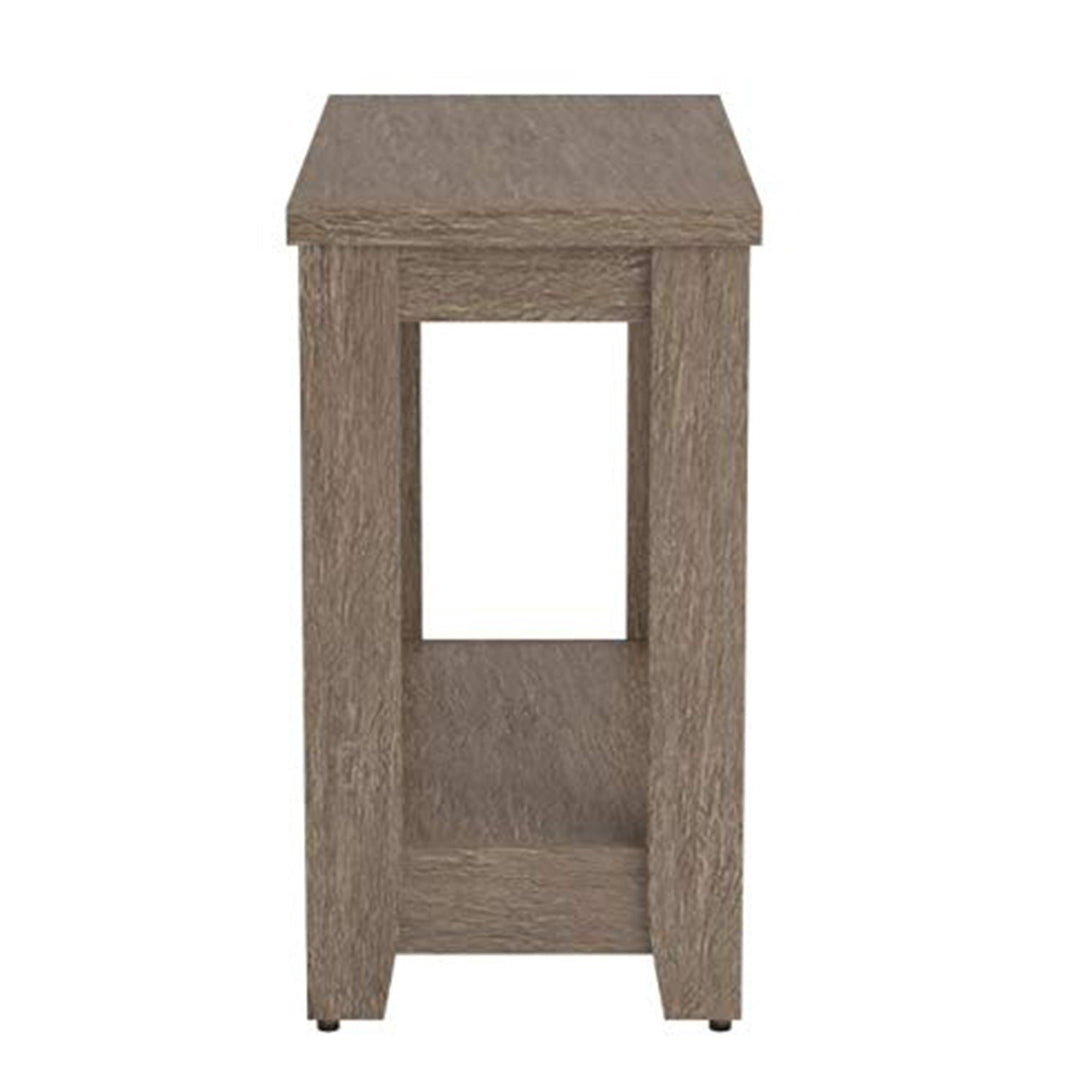 22" Deep Taupe End Table With Shelf Image 1