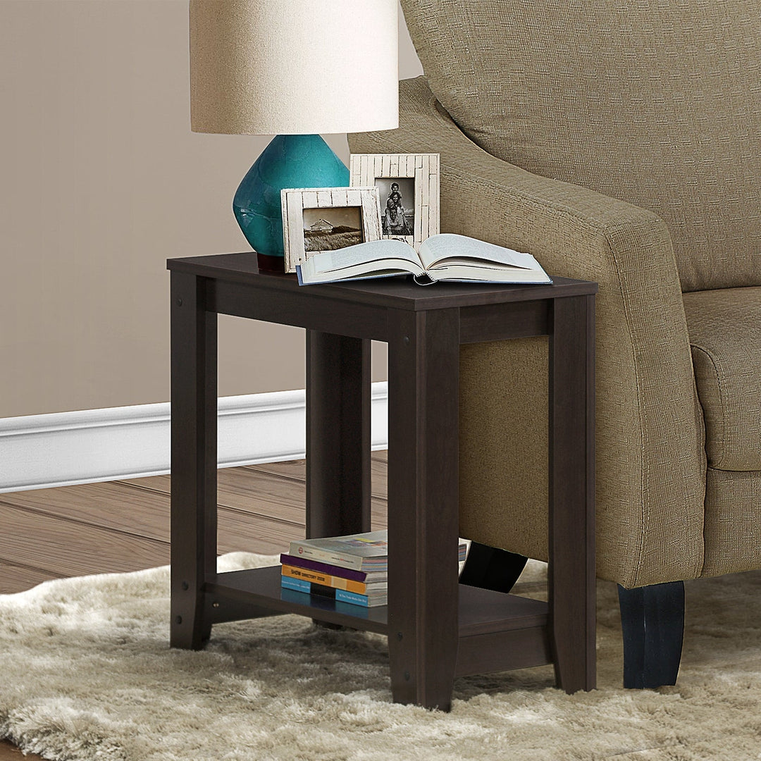 22" Deep Taupe End Table With Shelf Image 4