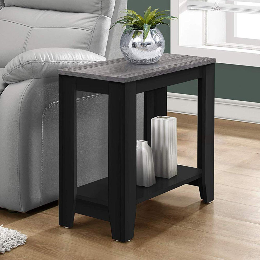 22" Deep Taupe End Table With Shelf Image 5