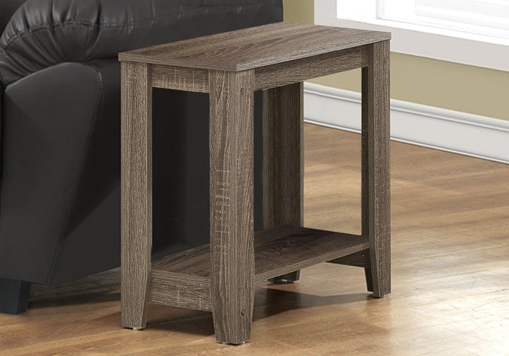 22" Deep Taupe End Table With Shelf Image 6