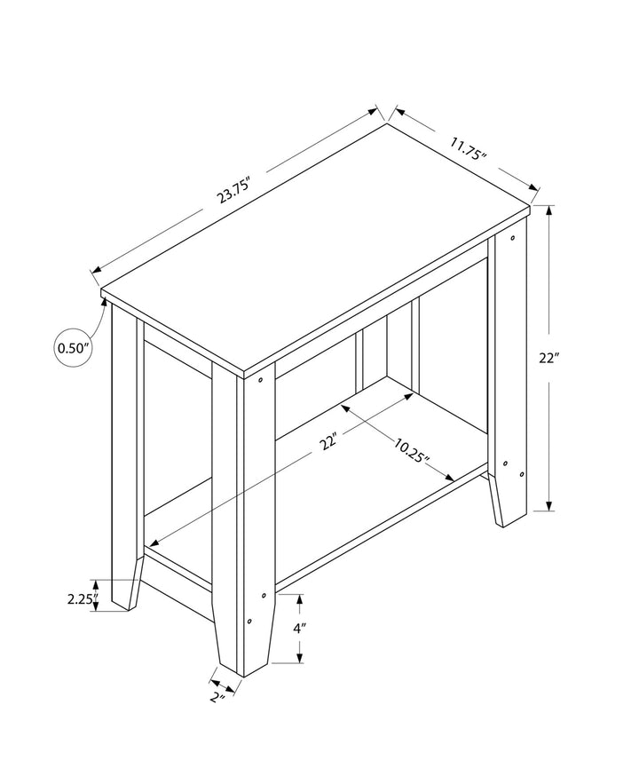 22" Deep Taupe End Table With Shelf Image 7