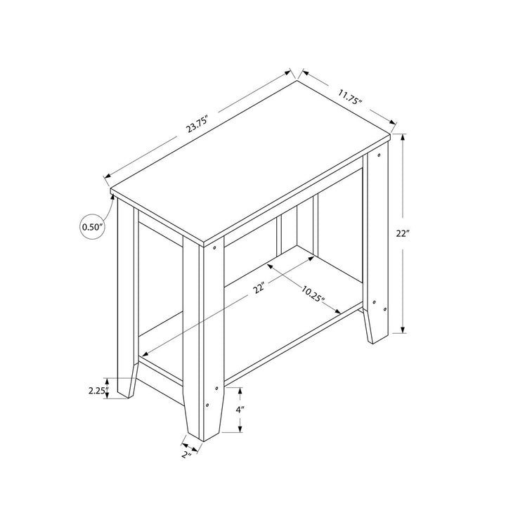 22" Deep Taupe End Table With Shelf Image 11