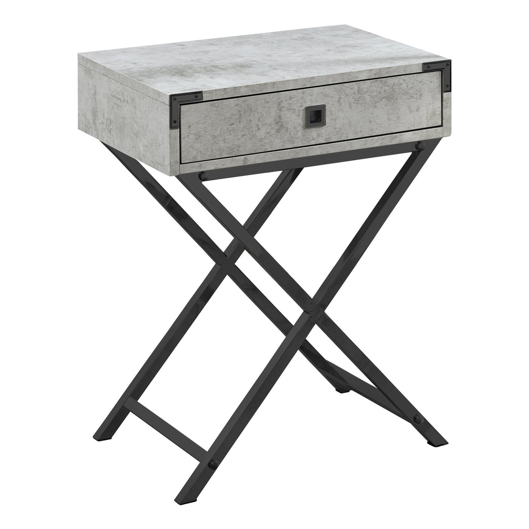 24" Black And Gray End Table With Drawer Image 1