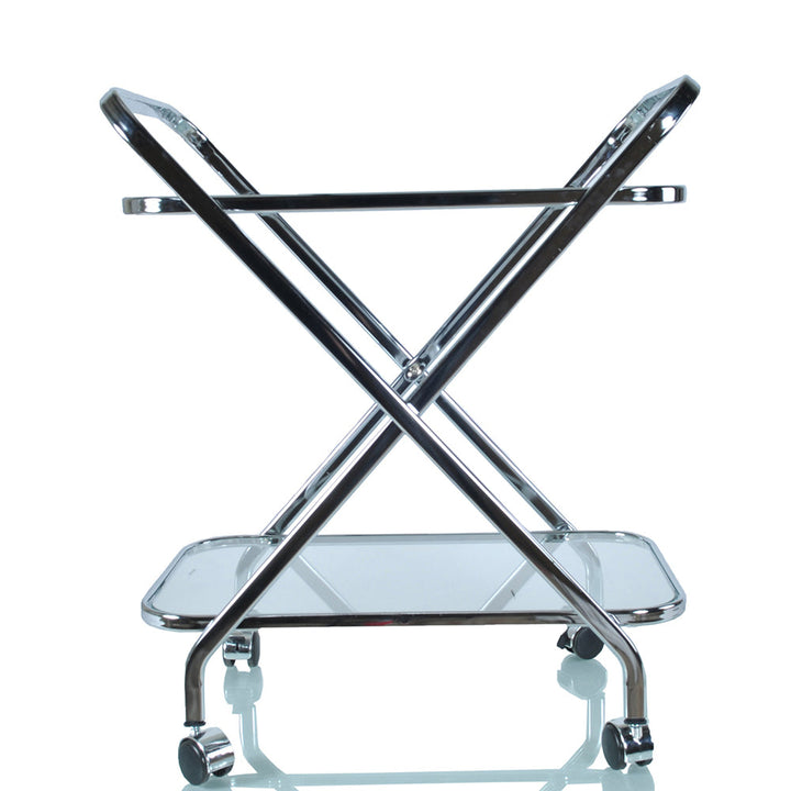 16.5" X 26.25" X 30.5" Chrome Xshape Bar Cart Image 2