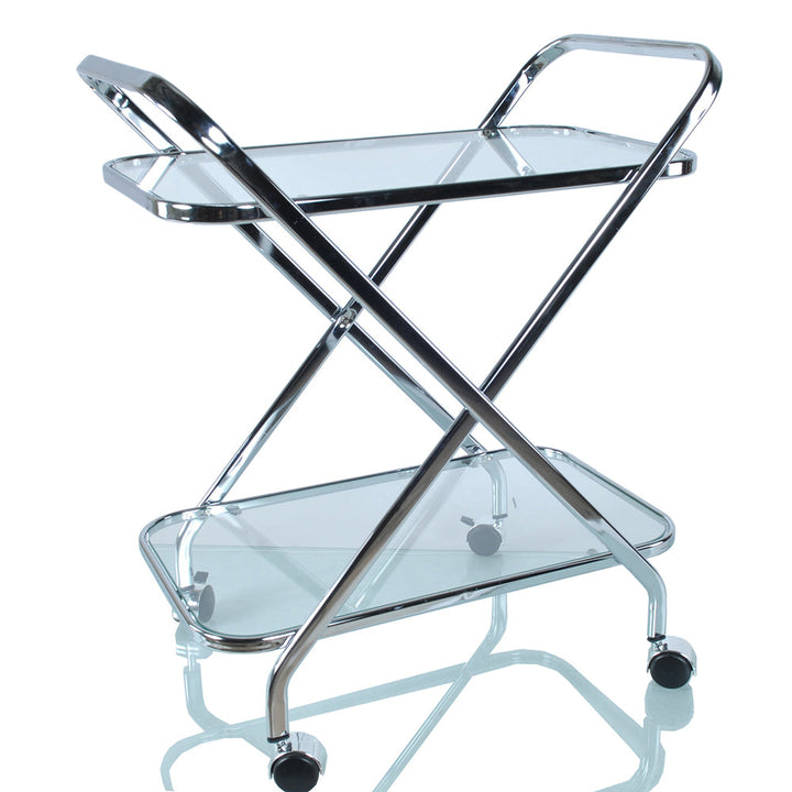 16.5" X 26.25" X 30.5" Chrome Xshape Bar Cart Image 3