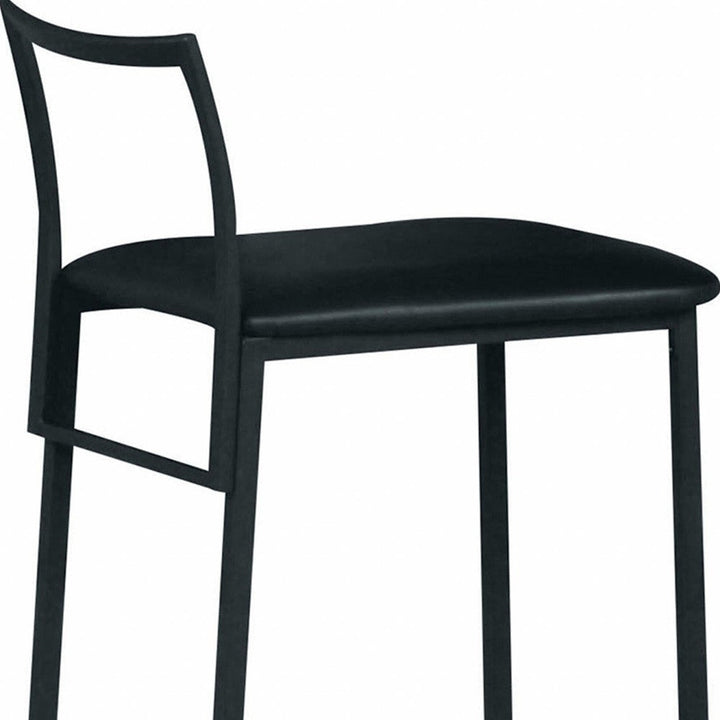 17" Black Faux Leather Side Chair Image 4