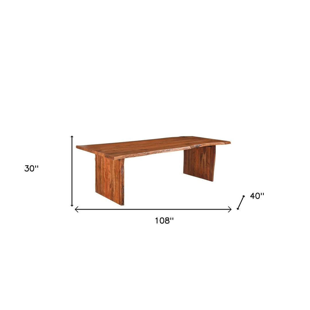 108" Brown Solid Wood Dining Image 6