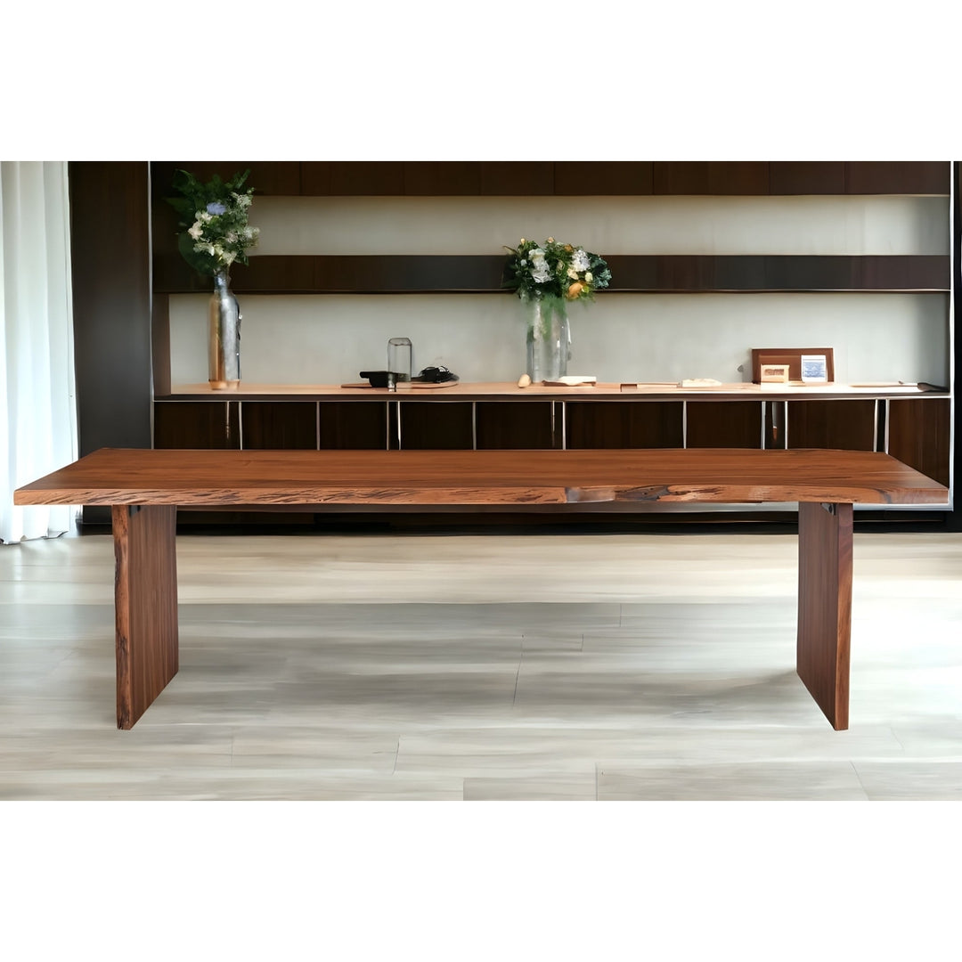 108" Brown Solid Wood Dining Image 7