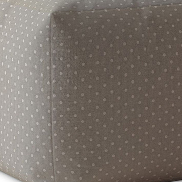 17" Gray Cotton Polka Dots Pouf Ottoman Image 4