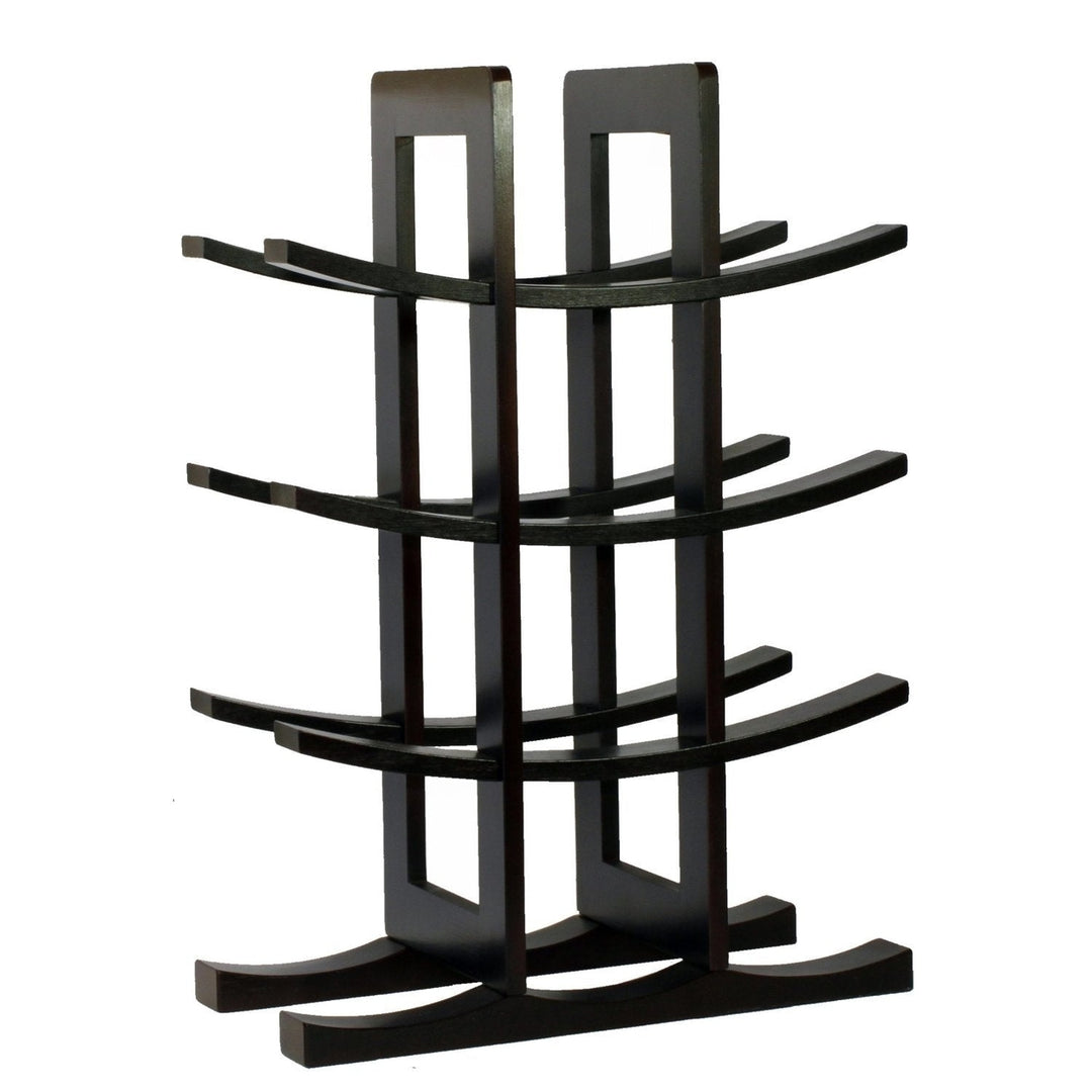 12-Bottle Wine Rack in Dark Espresso Finish Bamboo Image 1