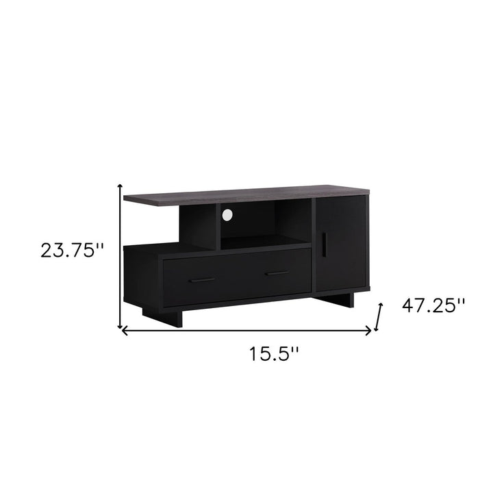 15.5" X 47.25" X 23.75" Blackgrey Top With Storage TV Stand Image 7