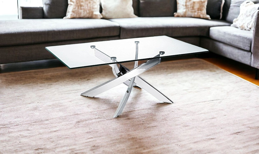 18" Steel And Glass Coffee Table Image 5