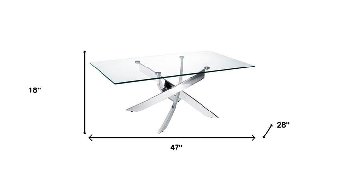 18" Steel And Glass Coffee Table Image 6