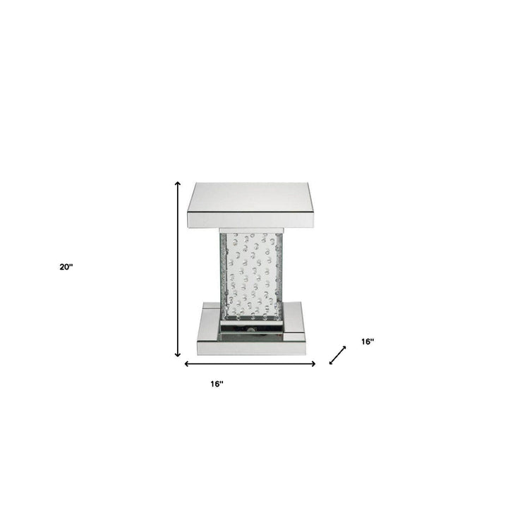 20" Mirrored Mirrored Square Mirrored End Table Image 2