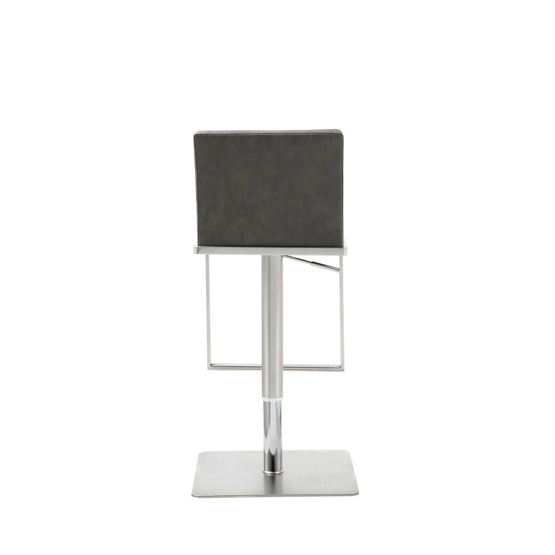 20 " Gray And Silver Stainless Steel Bar Chair Image 4