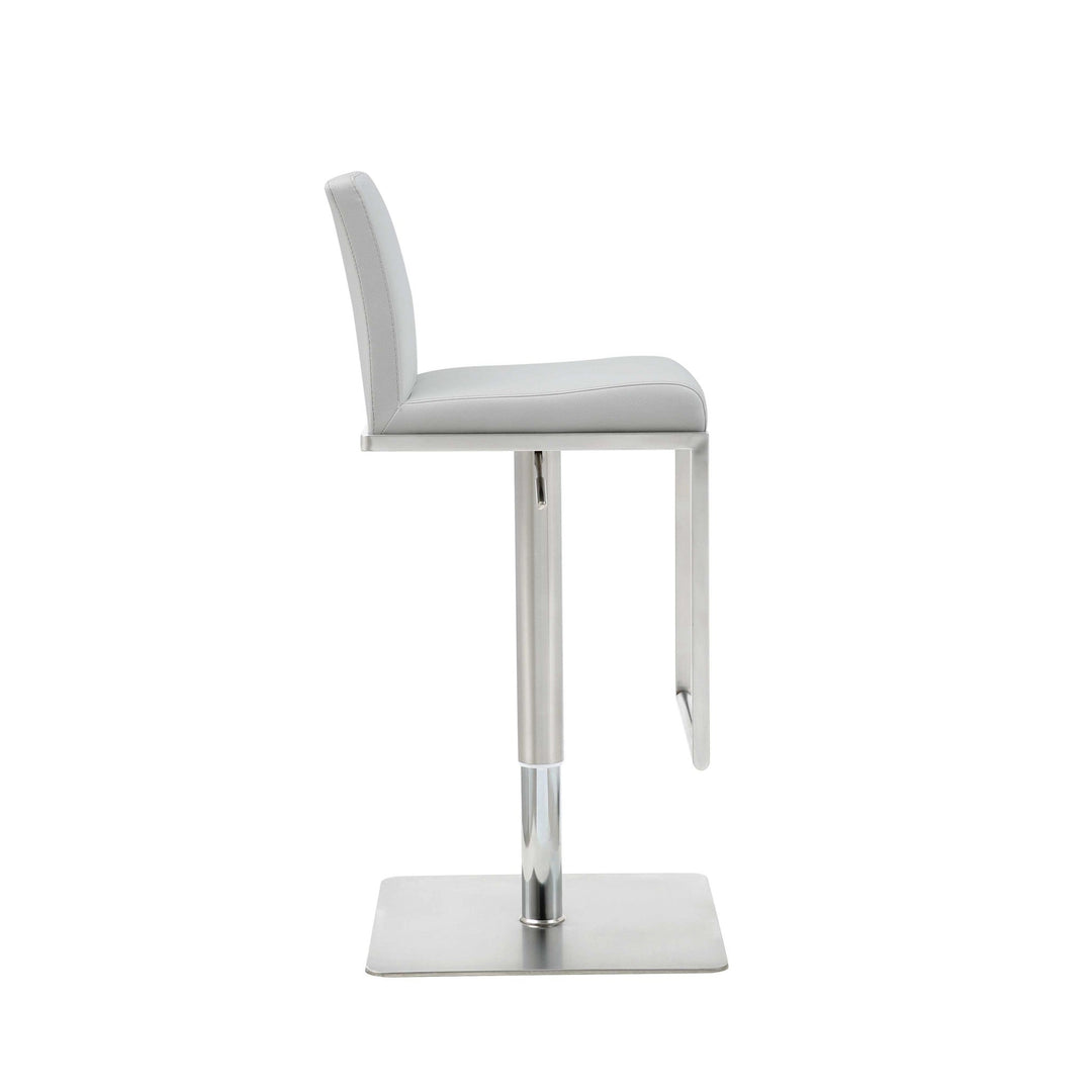 20 " White And Silver Stainless Steel Bar Chair Image 3